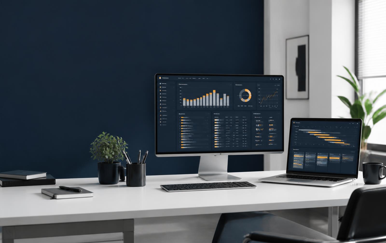 Finza Work business dashboard showing financial KPIs, cash flow and operational activity